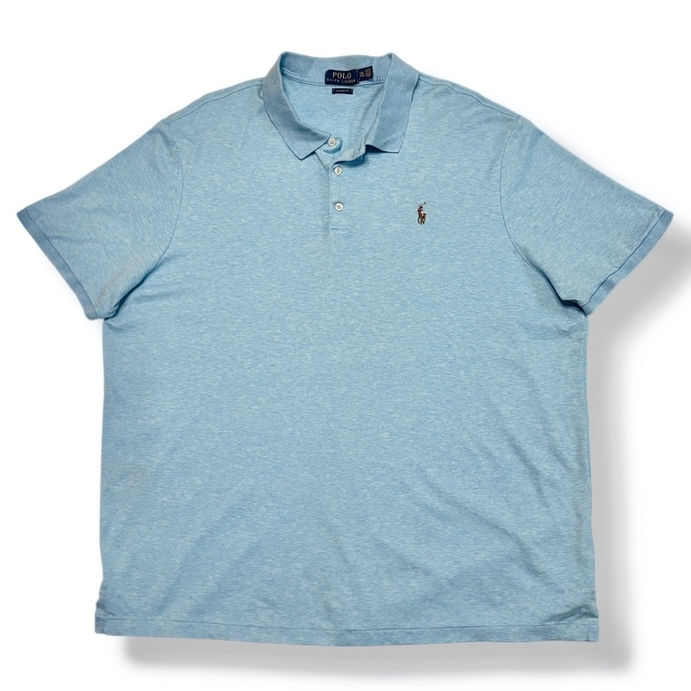 POLO RALPH LAUREN Aqua Blue Soft Cotton Classic Fit Polo Size XXL